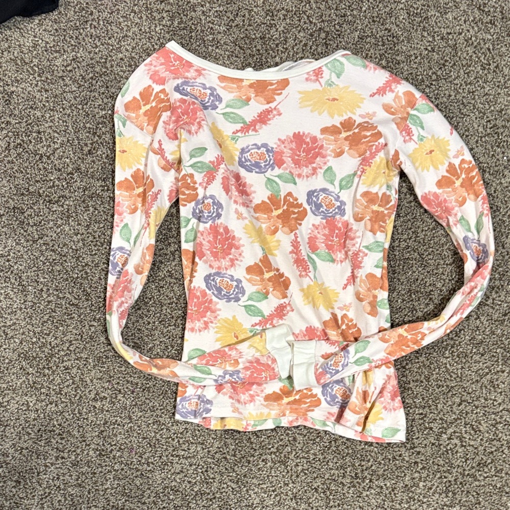 Floral Long Sleeve kids pajama top